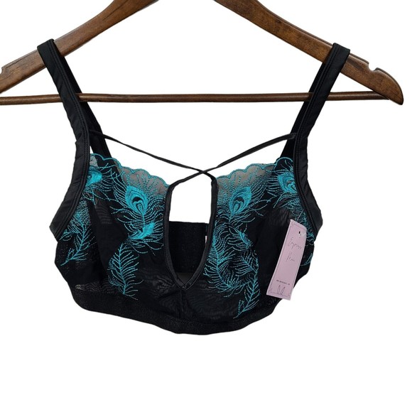 NWT Empress Mimi Embroidered Peackock Bralette Small - Picture 1 of 6